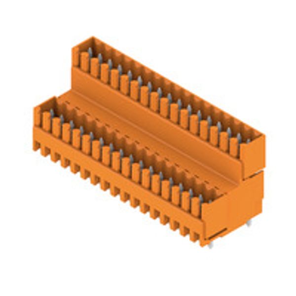 PCB plug-in connector, male header, closed side, THT solder connection, 3.50 mm, Number of poles: 34, 180°, Solder pin length (l): 3.2 mm, tinned, orange, Box image 1