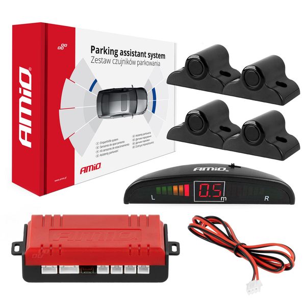 Parking assistant system LED 4 sensor black 19mm TRUCK image 1