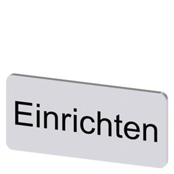 Labeling plate 12.5 x 27 mm, silver-colored label, labeling: Einrichten image 1