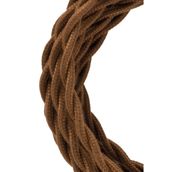 Textile Cable Twisted 2C Brown 3m image 1