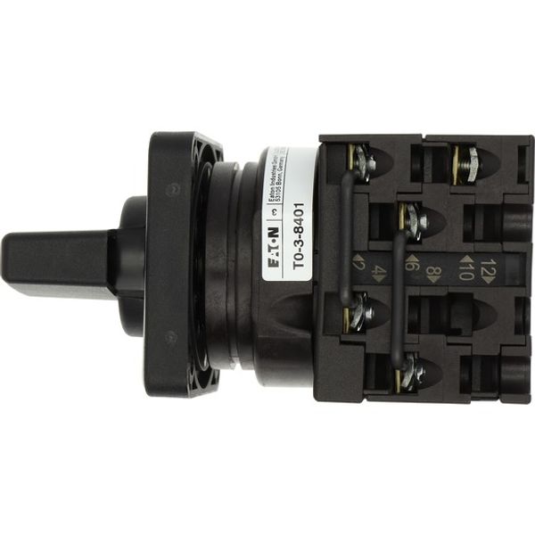 T0-3-8401/E Reversing switches, T0, 20 A, flush mounting, 3 contact unit(s), Contacts: 5, 60 °, maintained, With 0 (Off) position, 1-0-2, Design number 8401 image 2
