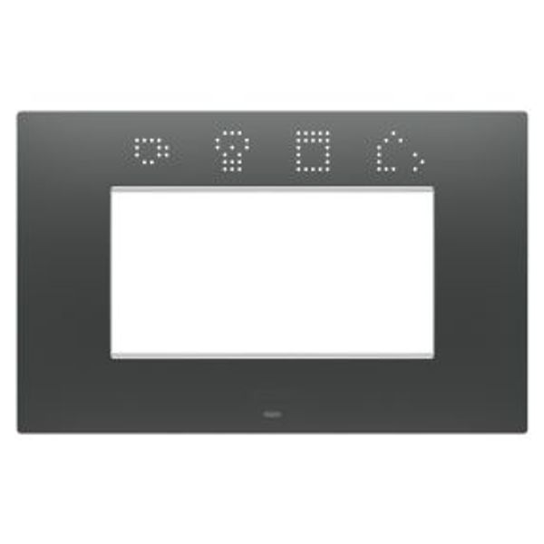 EGO SMART PLATE - IN PAINTED TECHNOPOLYMER - 4 MODULES - SATIN BLACK - CHORUSMART image 1