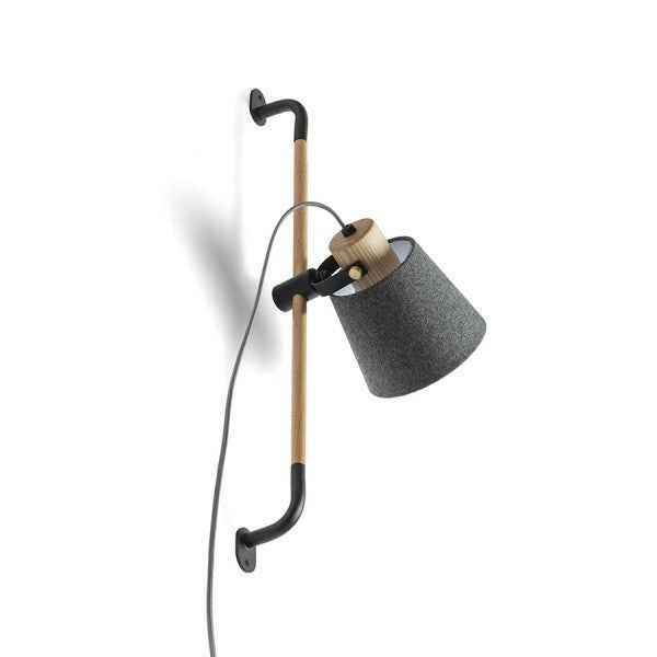 CHOUPETTE wall adjustable black grey textile/wood 230V LED E27 11W image 1