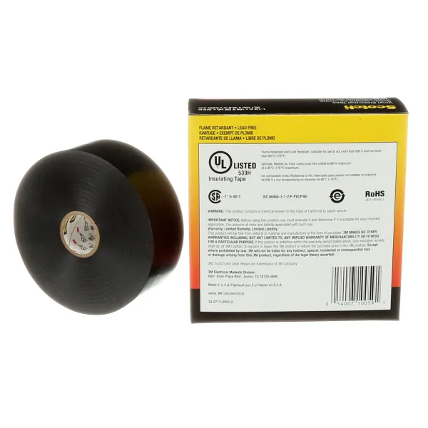 Scotch® Vinyl Electrical Tape 22, Black, 38 mm x 33 m image 3