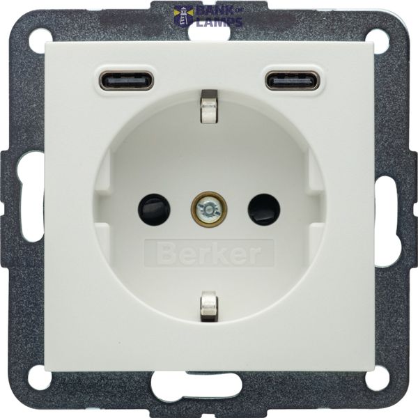 BER 48151909 SCHUKO/USB CC 20W PD S1 pw mt socket image 1