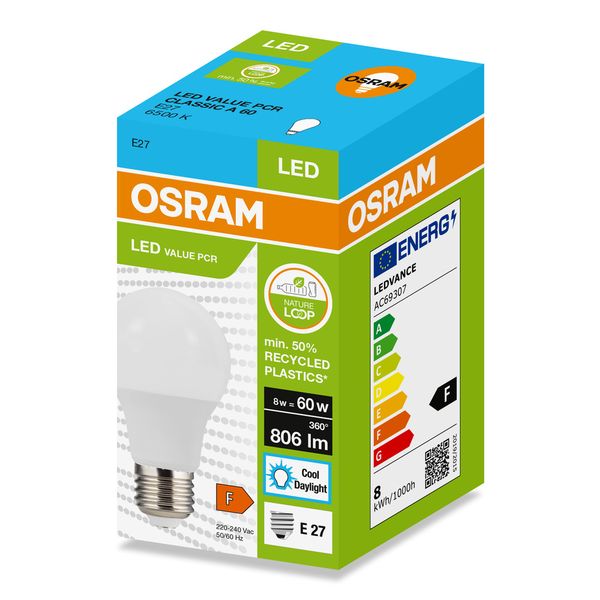 LEDPCRCLA60 8W/865 230VFR E27 FS1 OSRAM image 2