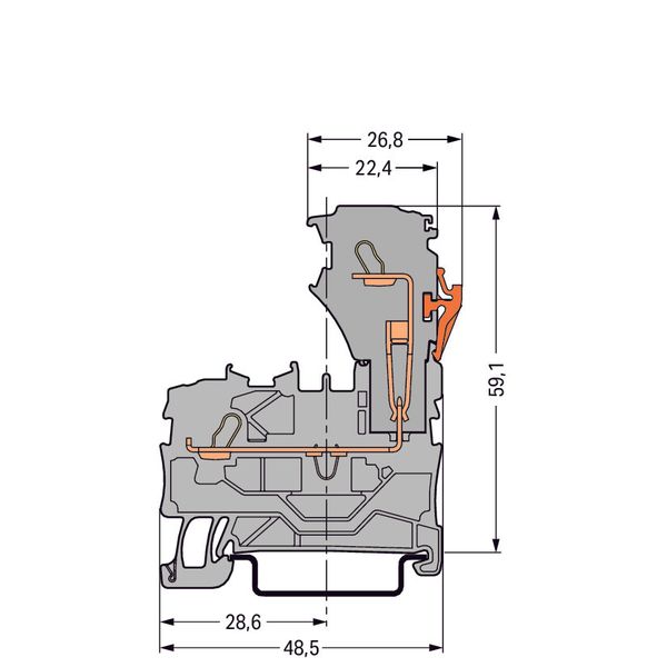 1-conductor/1-pin carrier terminal block image 2