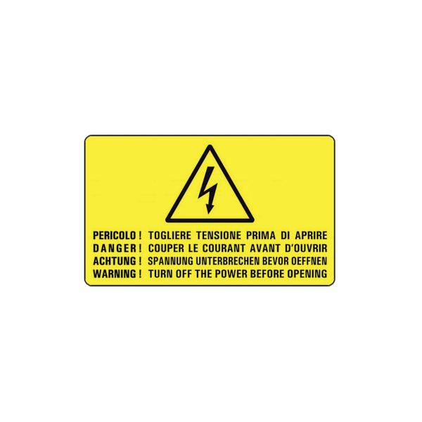 Vinyl label, 100x60mm, (pericolo togliere tensione) image 1