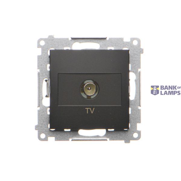 Single TV socket final, black matt image 1