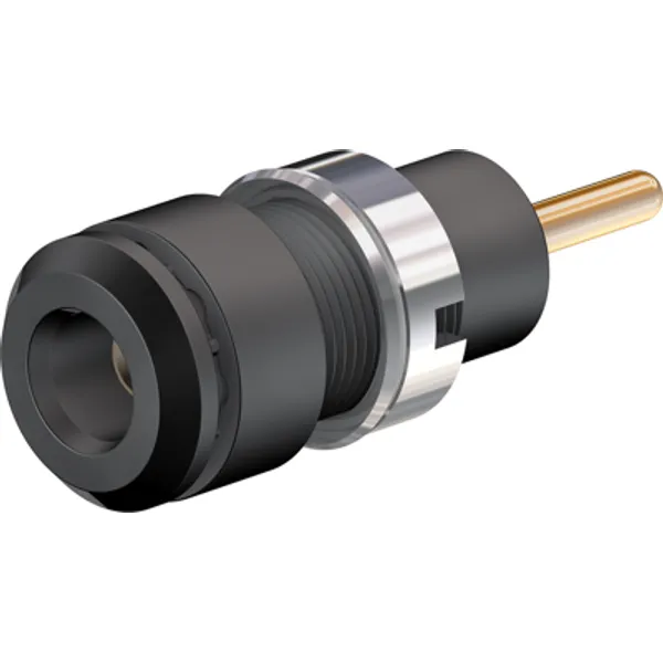 2 mm socket, round plug connection, mounting Ø 8.6 mm, CAT III, black, 65.9194-21 image 1