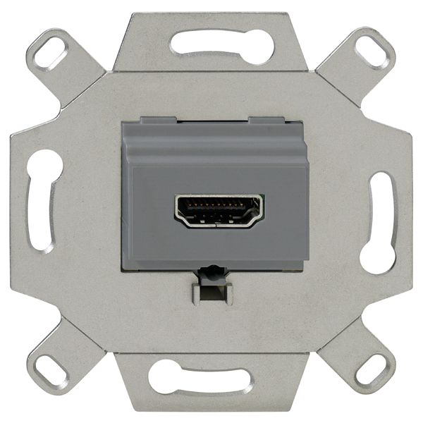 HDMI connection box, 1-way, mouse gray (similar to RAL 7005), for TAE covers image 1