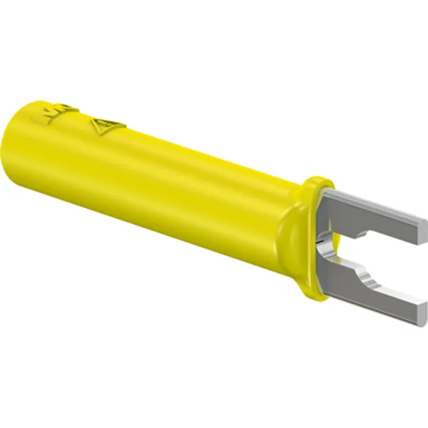 Adapter, cable lug 2-4.1 mm to 4 mm socket, yellow, CAT II, 23.0480-24 image 1