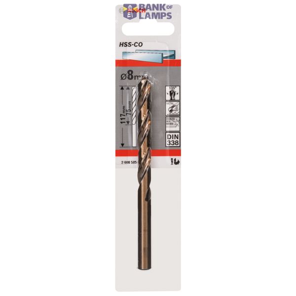 Metal drill bits HSS-Co, DIN 338 8 x 75 x 117 mm 1 pcs. image 2