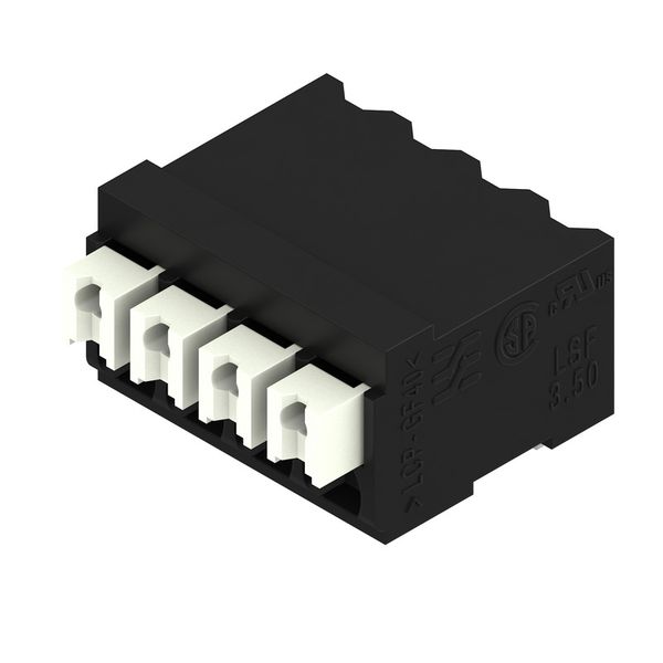 Printed circuit board terminals, 3.50 mm, Number of poles: 4, 90°, Solder pin length (l): 1.5 mm, black, PUSH IN with actuator, Clamping range, max. : 1.5 mm², Tube image 2