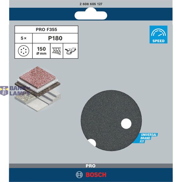 F355 sanding sheet, pack of 5 150 mm, 180 image 2