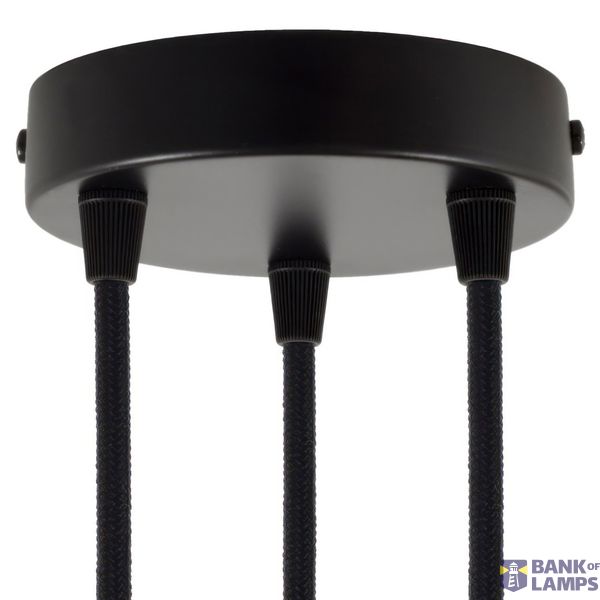 Cylindrical metal 3-hole ceiling rose kit image 1