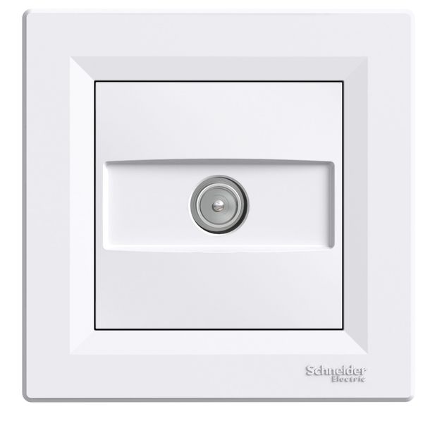 TV socket 4dB pass-through, with frame, White, Asfora image 1
