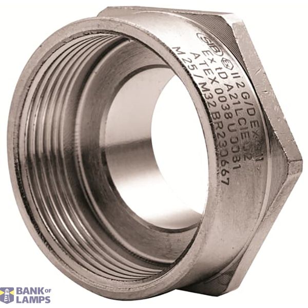 Enlarger Hexagonal with flat sealing ATEX EXE Nickel Plated Brass M25- image 1