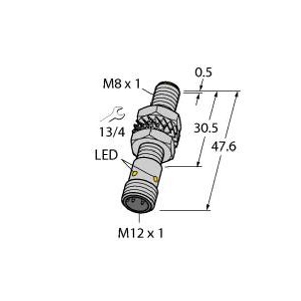 Inductive Sensor With Increased Switching Distance   BI2-M08-AN6X-H1341 image 1