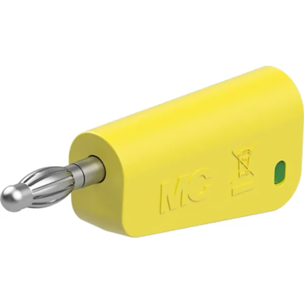 4 mm plug, solder connection, 1.0 mm², yellow/green, 64.1038-20 image 1