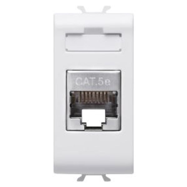 RJ45 SOCKET - CATEGORY 5e - FTP - 1 MODULE - SATIN WHITE - CHORUSMART image 1