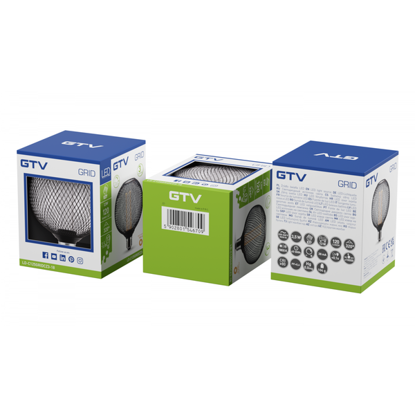 LED Bulb GRID, E27, C125, 3.5 W, 120 lm, 1800K, AC220-240V, 320°, black image 1