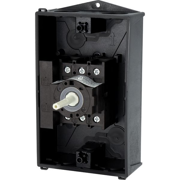 P1-25/I2/SVB/HI11 Main switch, P1, 25 A, surface mounting, 3 pole, 1 N/O, 1 N/C, Emergency switching off function, With red rotary handle and yellow locking ring, Locka image 51