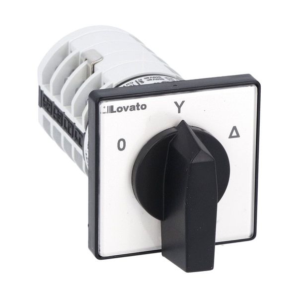 Rotary cam switch 7GN series, star-delta motor starter switch 20A, for front mounting with black handle, front plate 48X48mm image 1