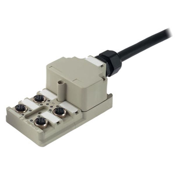 Hood version, M12, 30 V, A-coded, LED: Yes, LED initiator: Yes, Wiring type: PNP, 10 m image 1