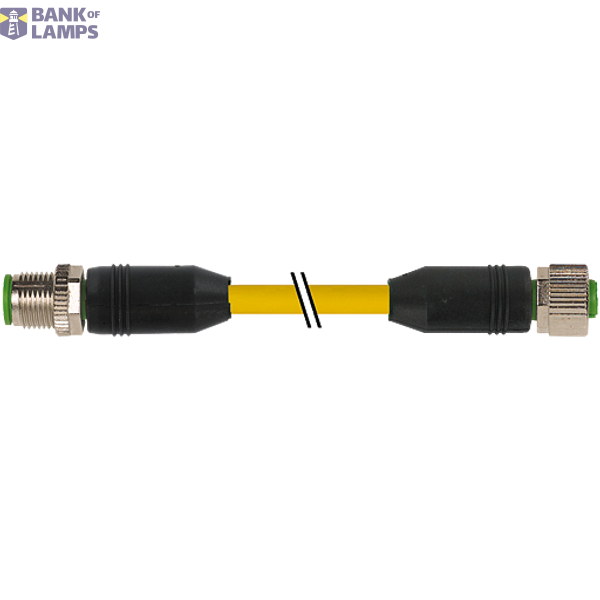 M12 male 0° / M12 female 0° A-cod. TPE 12x24AWG ye UL/CSA 5m image 2