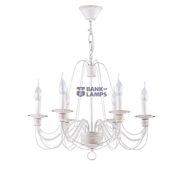 Elegant Velia Chandelier White with gold image 1