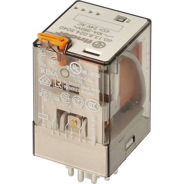 Rel. 3CO 10A/230VAC/Agni+Au/Test button/Mech.ind (60.13.8.230.5040) image 3