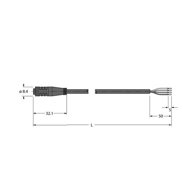 Actuator and Sensor Cable, PVC Connection Cable   PKG4S-7/TEL image 1