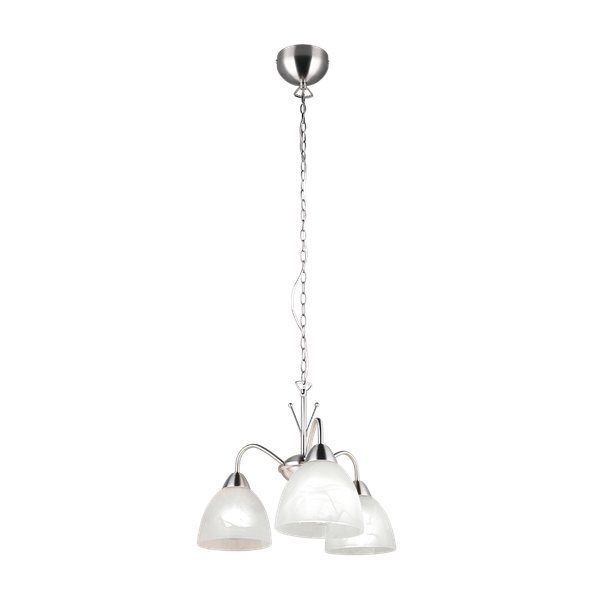 Dobby pendant 3-pc E27 brushed steel/alabaster image 1