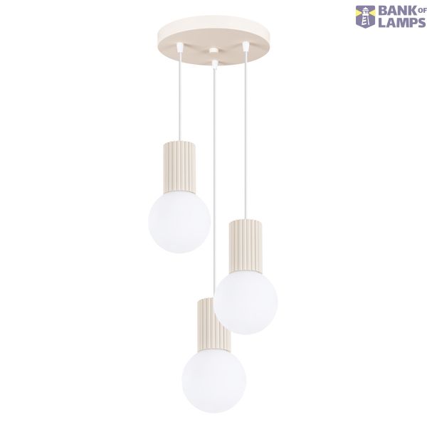 Pendant lamp HALO 3P beige image 1
