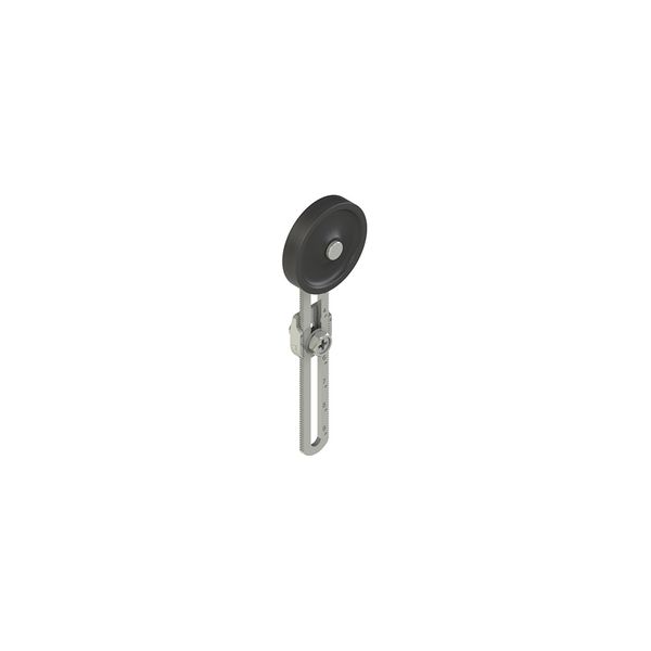 Adjustable length straight metal revolving lever with technopolymer roller ? 35 mm image 1