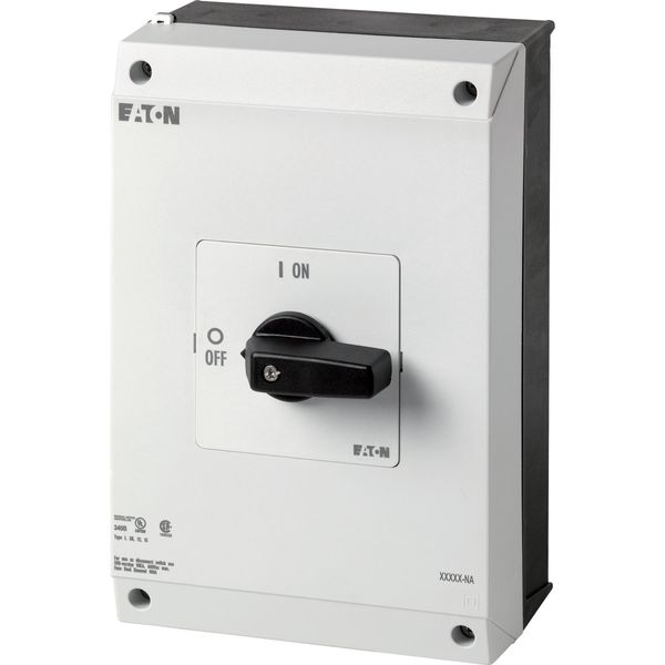 P3-100/I5-NA On-Off switch, P3, 100 A, surface mounting, 3 pole, with black thumb grip and front plate, UL/CSA image 8