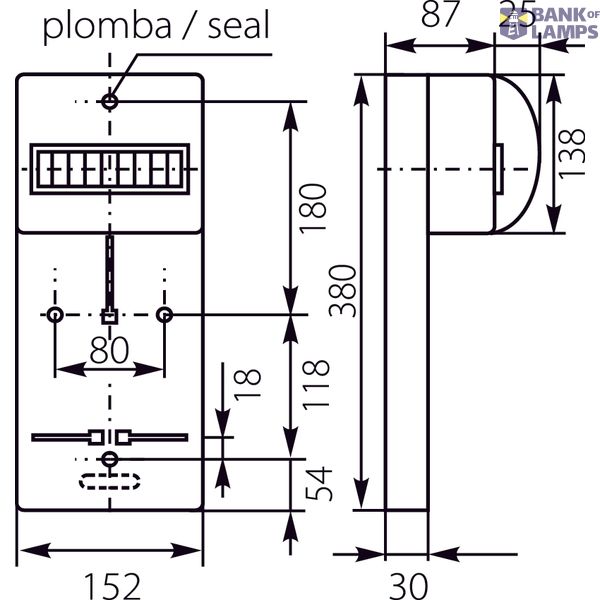 TLR-1F (N+PE) meter board with glass image 2