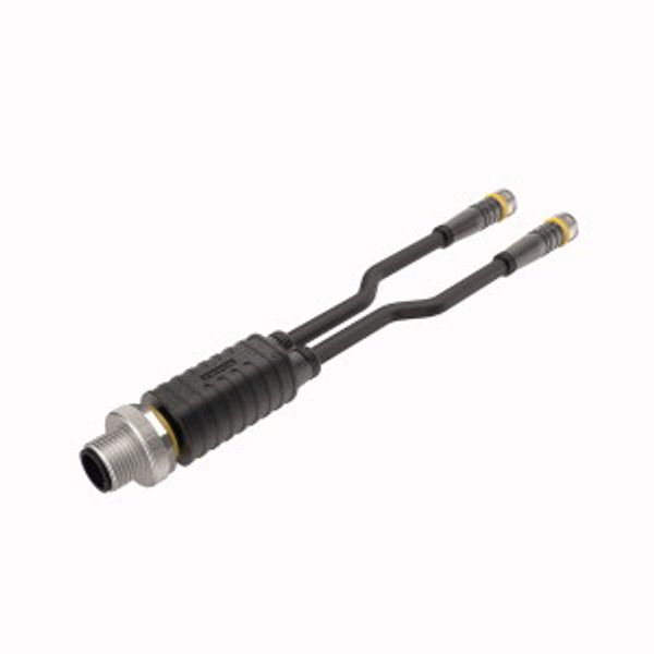 2-Way Splitter Y-Splitter with Cable, Male M12 × 1 - 2x Female M8 × 1   VBRS4.4-2PKG3M-1.5/1.5/TEL image 1