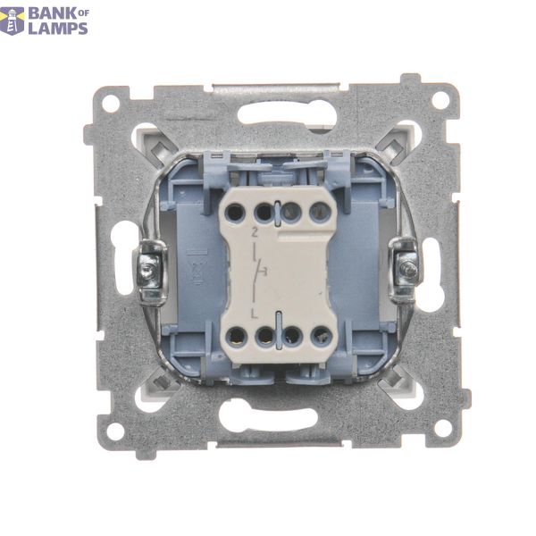 Roller blind momentary switch with key, 5A, Silver matt, metalic image 1
