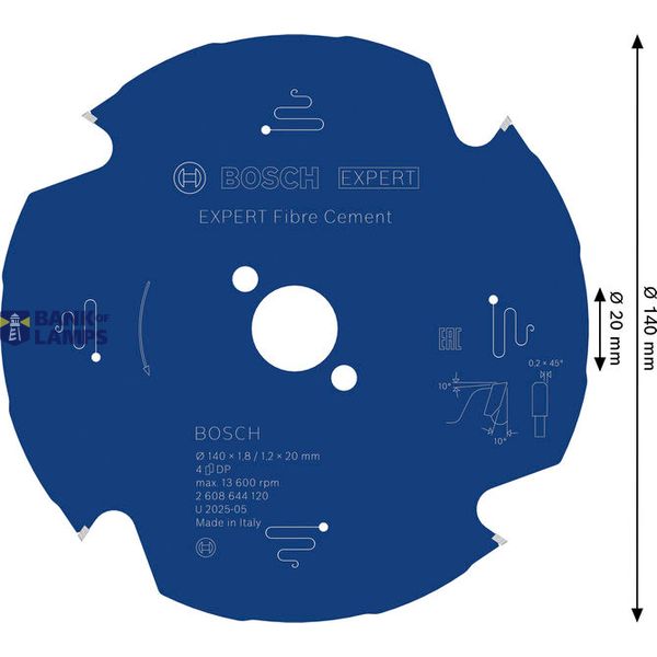 Circular saw blade Expert for Fibre Cement, 140 x 20 x 1,8 mm, 4 image 1