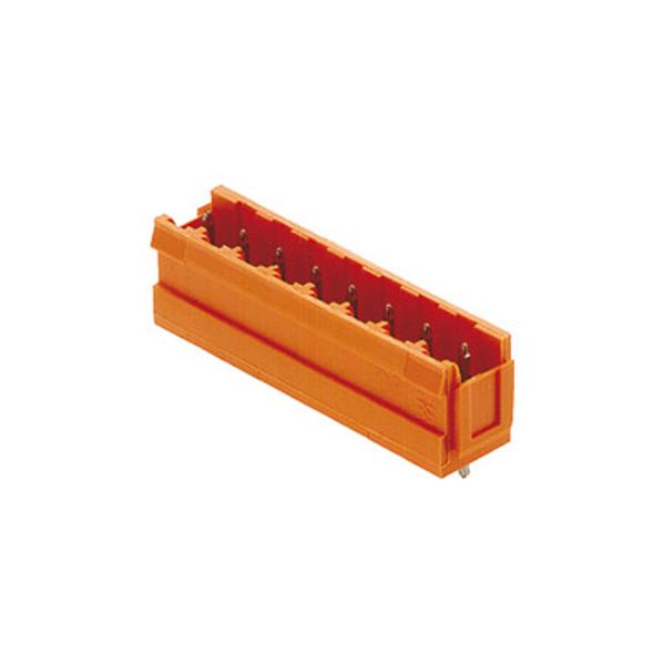PCB plug-in connector, male header, Dovetails for fixing blocks, THT solder connection, 5.08 mm, Number of poles: 4, 180°, Solder pin length (l): 4.5 mm, tinned, orange, Box image 6