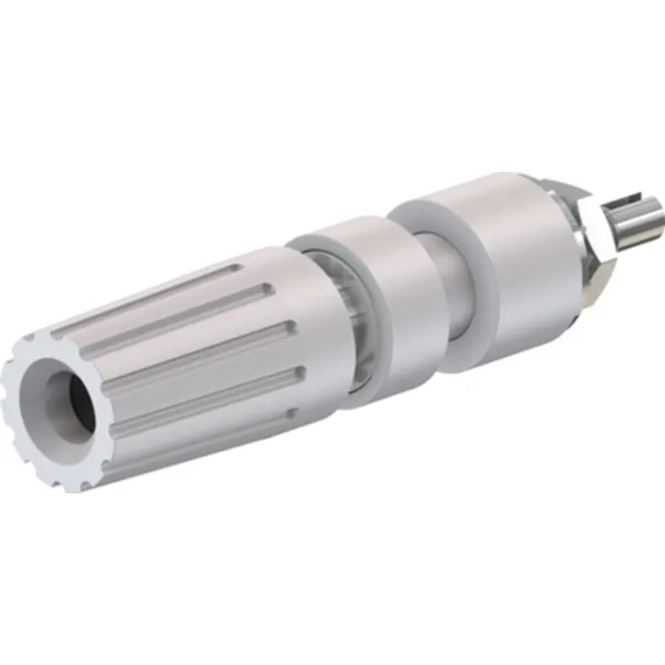 Pole terminal, 4 mm, white, 30 VAC/60 VDC, 35 A, M4 threaded bolt, nickel-plated, 23.0330-29 image 1