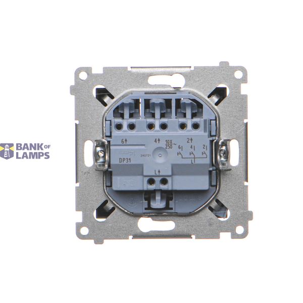 Double socket outlet without earthing, with shutters, (module), 16A, 250V, Screw, anthracite, metalic image 1