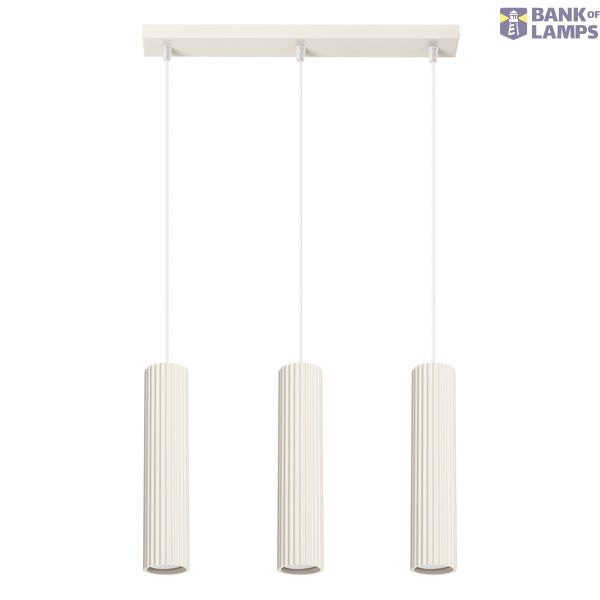 Minimalist KARBON pendant lamp with three pendants and a beige ceiling plate 3xGU10 image 2