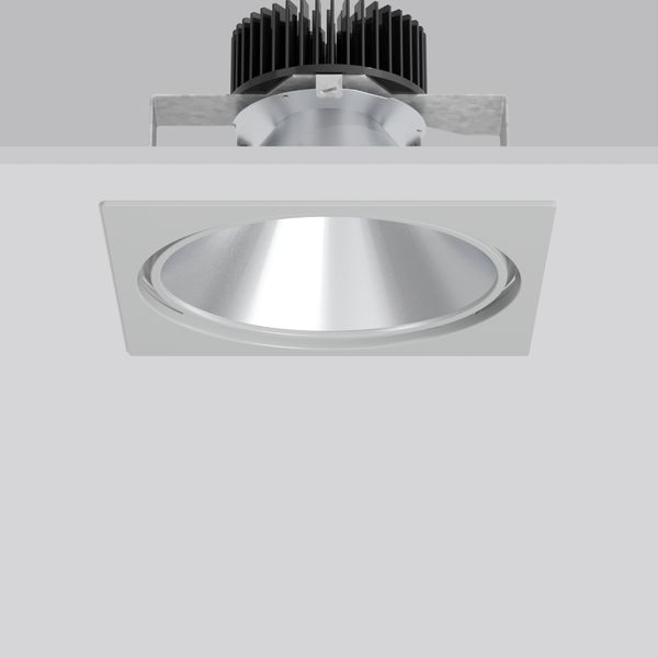 PASCALA square, 11...39 W, 1650...4950 lm, 930, silver, on/off Recesse image 1
