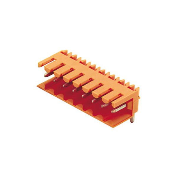 PCB plug-in connector, male header, open side, THT solder connection, 3.50 mm, Number of poles: 5, 90°, Solder pin length (l): 3.2 mm, tinned, Pale green, Box image 1