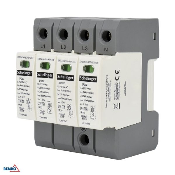 SURGE PROTECTOR 4P 7kA(10/350) CLASS T1+T2 (B+C) SCHELINGER image 1