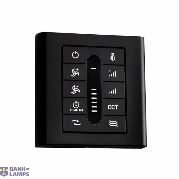 Black wall controller without light for DC motors with dual power supply (Battery / 100–240V) image 1