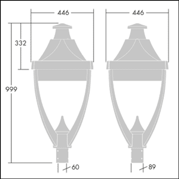 LEGEND 36L50 RC 730 BP CL2 T60. - LED Amenity lighting lantern image 3